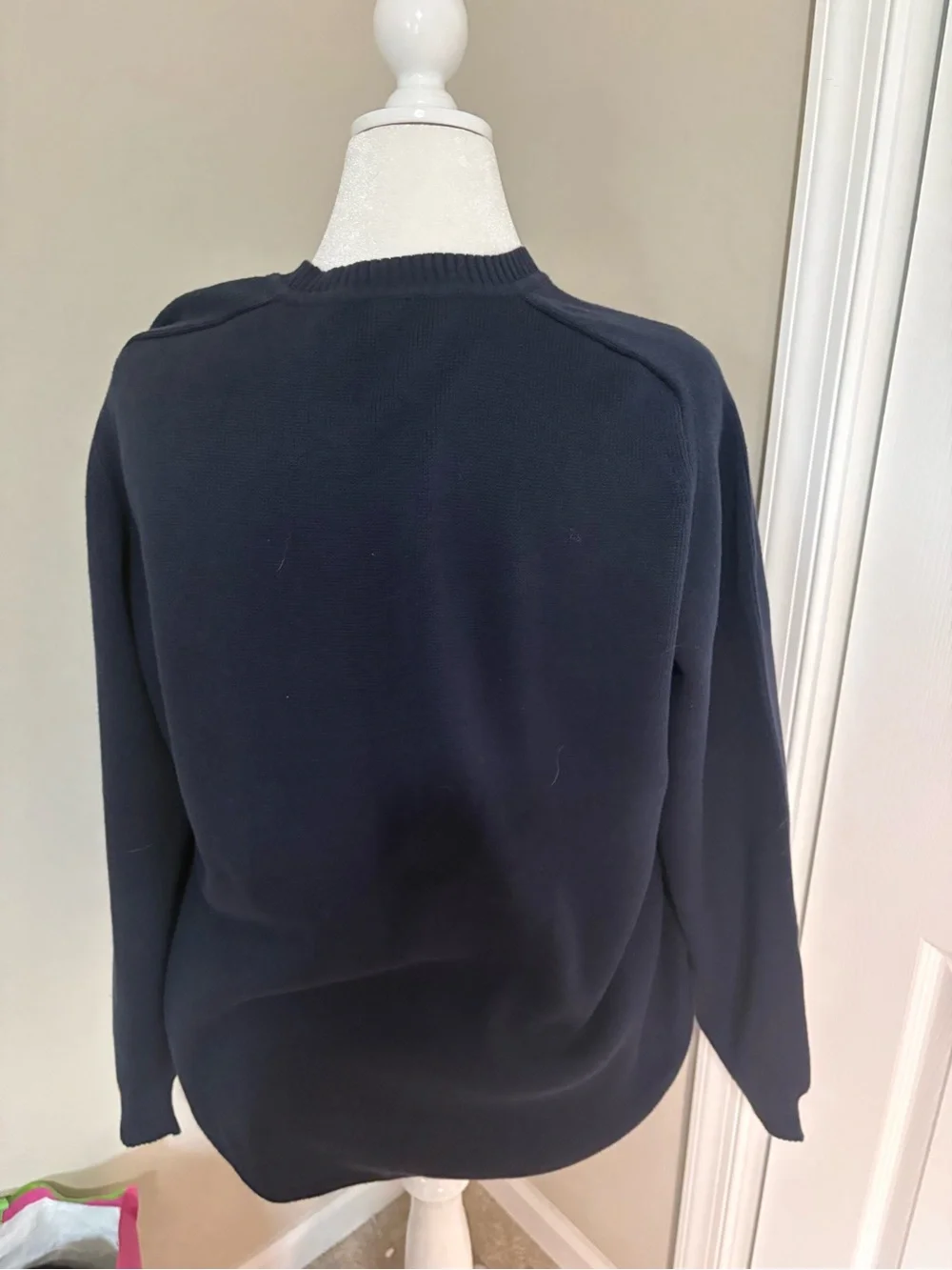GAP Men's Dark Navy V-Neck Cotton Sweater